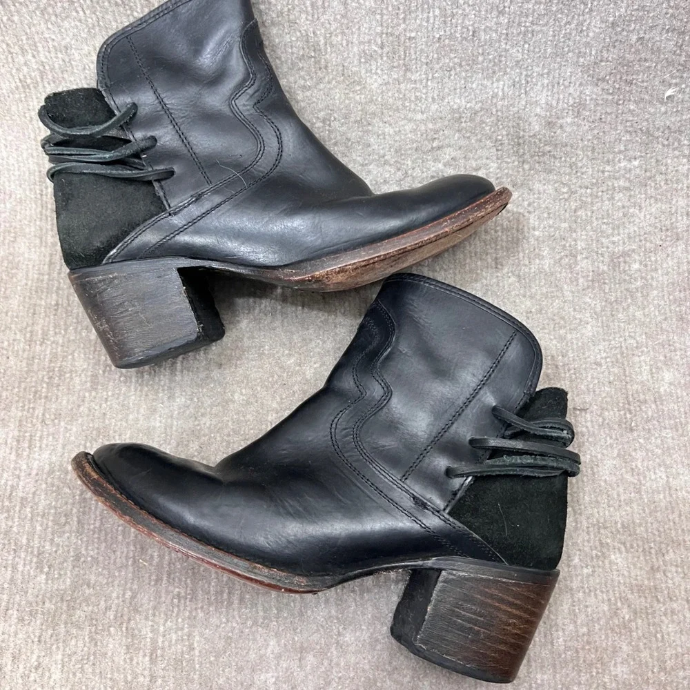 Freebird Casey Leather Ankle Boots with Suede Accents and Laces Detail Ladies 8